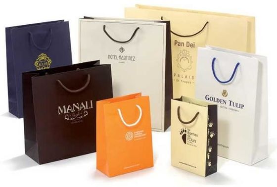 180-350gm Sheet Square Bottom Shopping Paper Bag เครื่องปั้นกระเป๋ากระดาษ พร้อมรูจับ