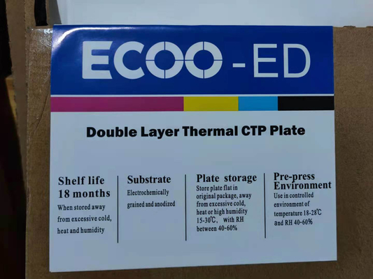แผ่นเพลท CTP ความร้อนสองชั้นแบบยาวที่ทนทานต่อสารเคมีสำหรับการพิมพ์ออฟเซต