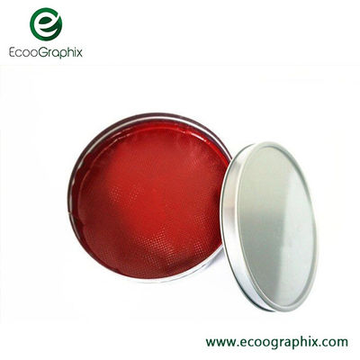 หมึกพิมพ์ออฟเซ็ทชนิดตัวทำละลาย ECOO-INK-F สีแดง มีอายุการเก็บรักษา 3 ปี บรรจุในกระป๋องขนาด 1 หรือ 2.5 กก./กระป๋อง และ 6 กระป๋อง/ลัง