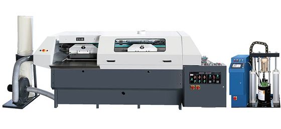 เครื่องเข้าเล่มแบบหนีบ 4 ตัวหนีบ ความเร็ว 2300 เล่ม/ชั่วโมง และขนาดการเข้าเล่ม 450x320 มม.