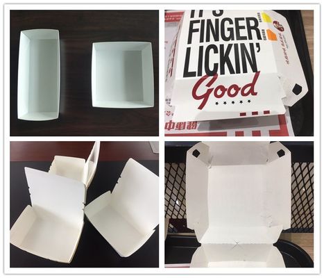 200 ชิ้น / นาที 600GSM KFC เครื่องขึ้นรูปขอบกล่องอาหาร